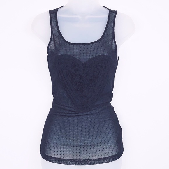 bebe mesh dot tank top sz XS - Picture 2 of 8